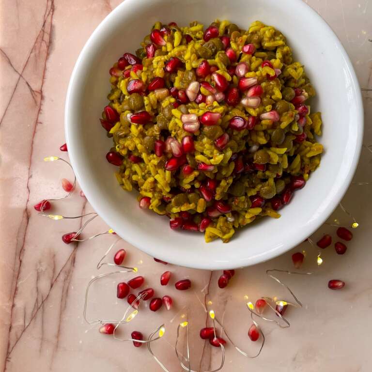 Amazing easy fast recipe for quick, easy, fast, healthy unique pomegranate curry salad.