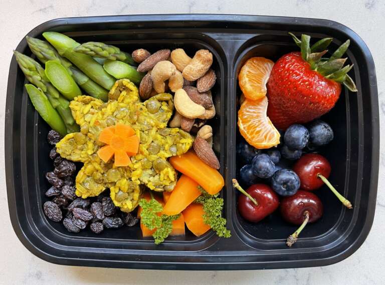 Yumbini is delicious hot or cold. Eat right away of pack in a lunchbox or thermos.